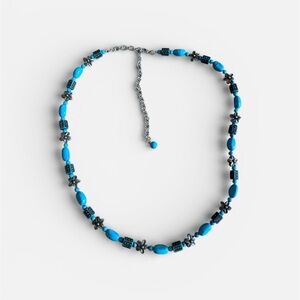 Turquoise inspired necklace faux beads